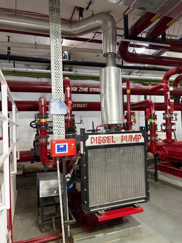 Diesel pump installation for hydrant system