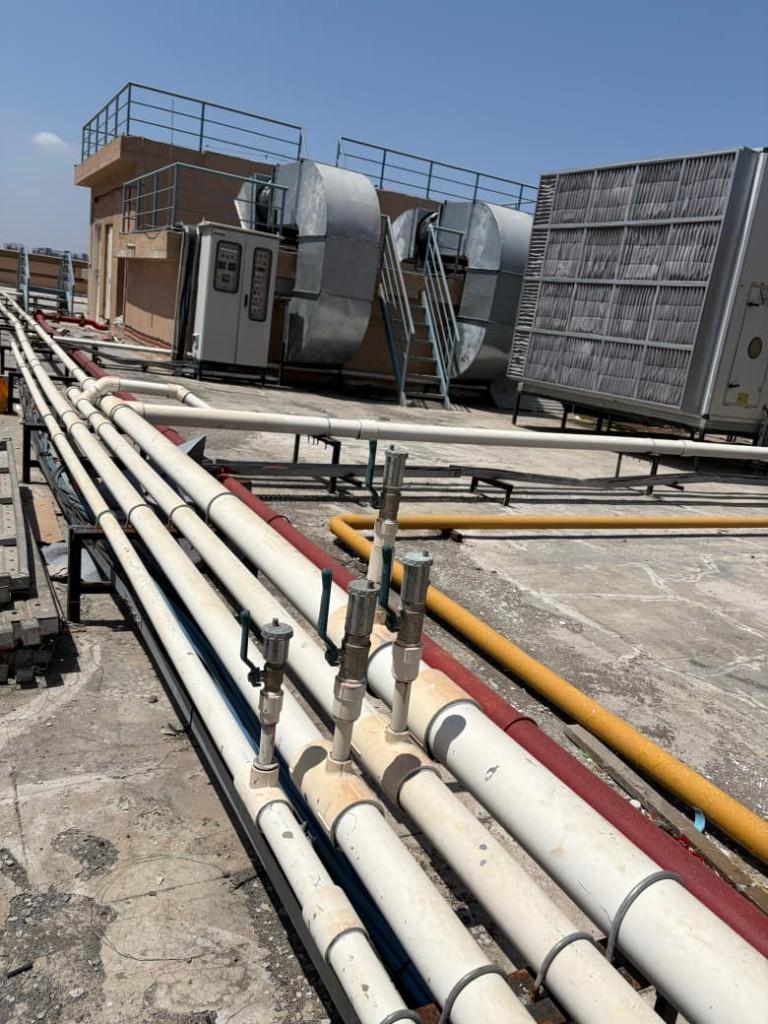 Rooftop utility piping installation